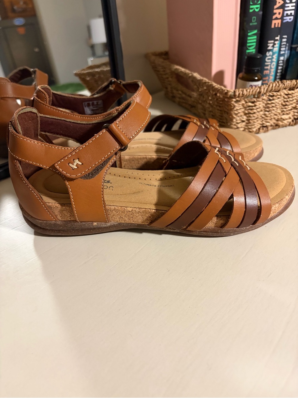 Clarks Roseville Cove Leather Comfort Sandals Size 8M